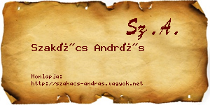Szakács András névjegykártya